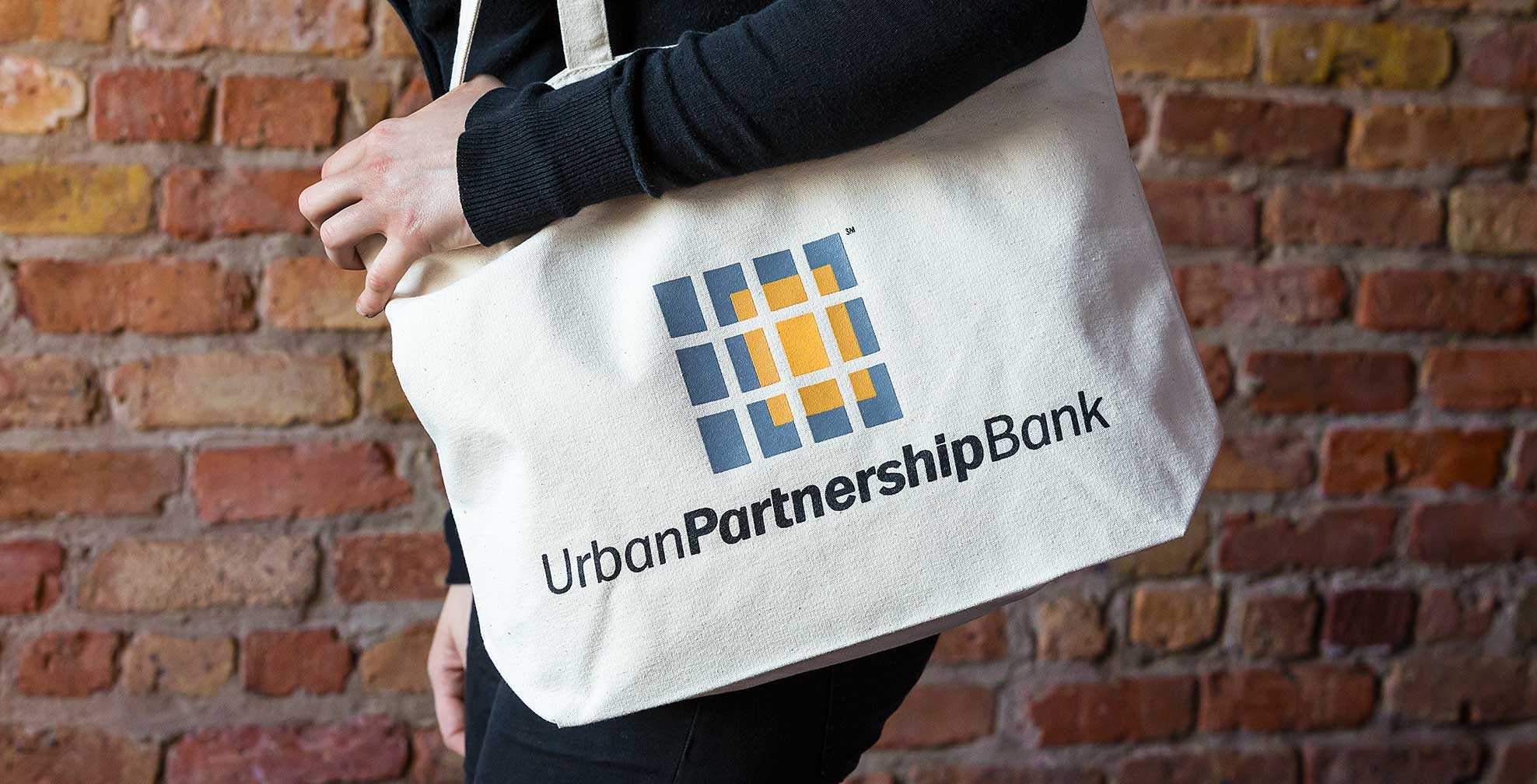urban-partnership-bank_tote-bag.jpg Art Direction by: Bart Crosby, Crosby Associates